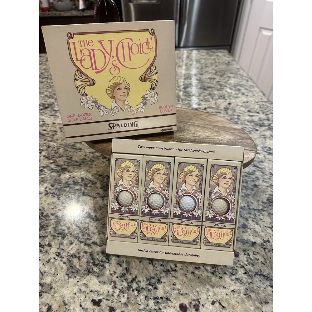 New Vintage Spalding - The Lady's Choice Golf Balls - Box / 4 Sleeves of 3